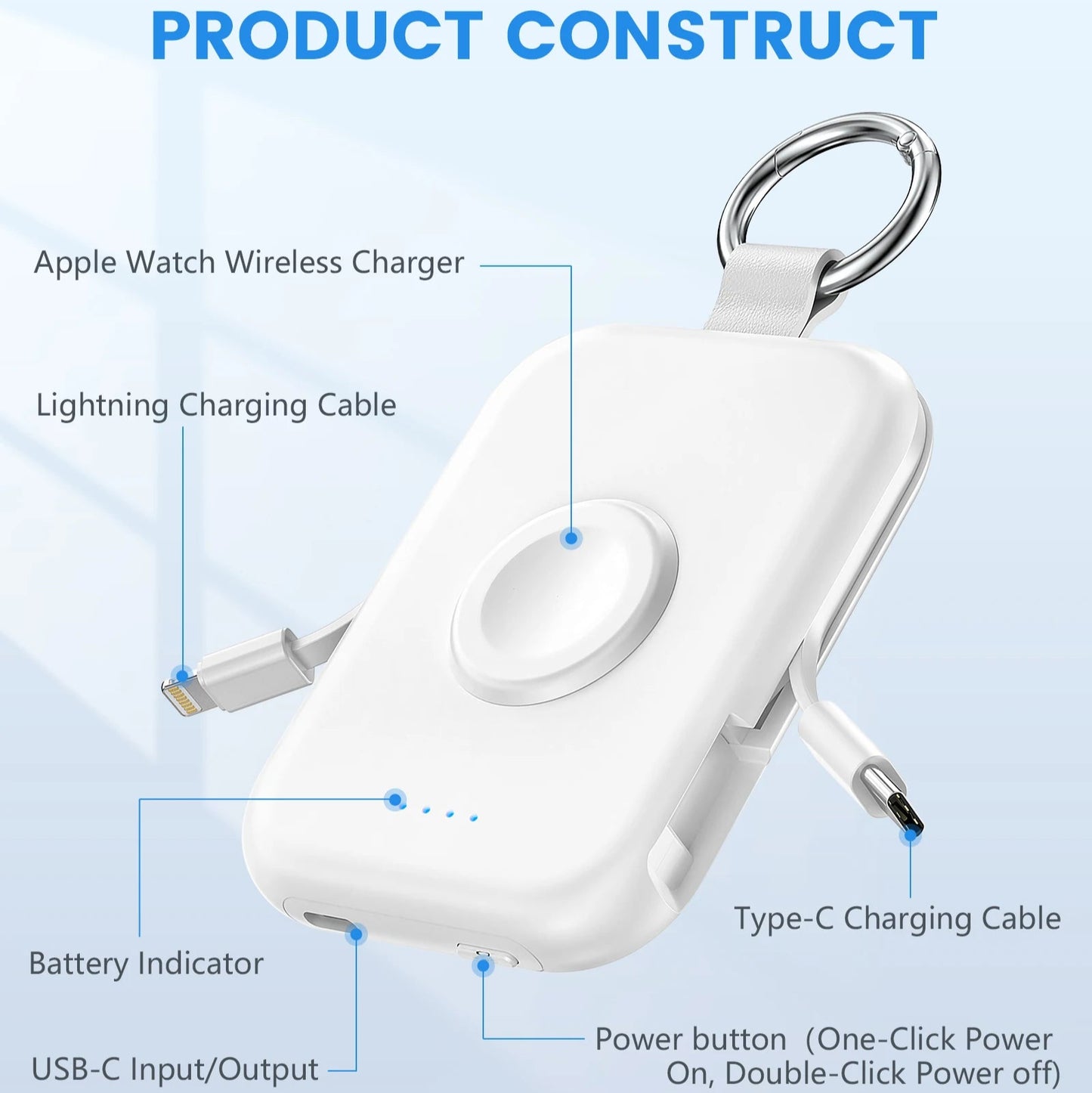 3-in-1 Portable Keychain Powerbank