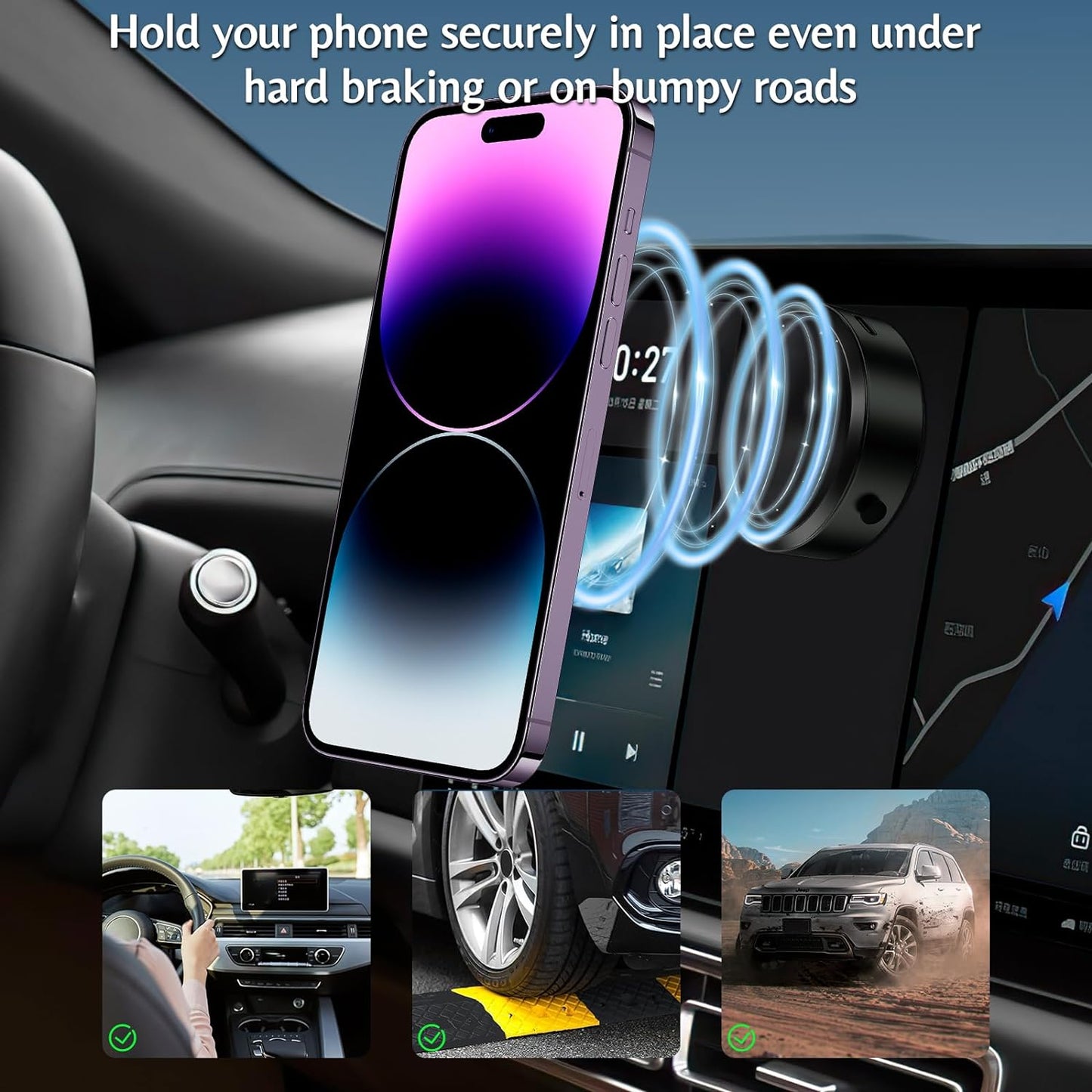 Smart Magnetic Car Phone Holder Charger