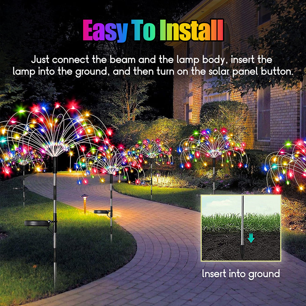 Waterproof Solar Garden Fireworks Lamp (8 lighting mode)