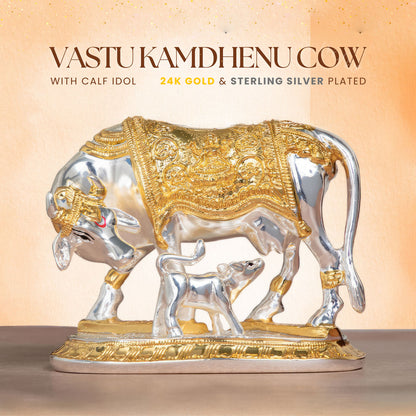 Kamdhenu Cow With Calf Decorative Statuette