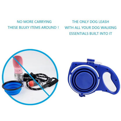 Multifunction Dog Leash With Bottle And Bucket