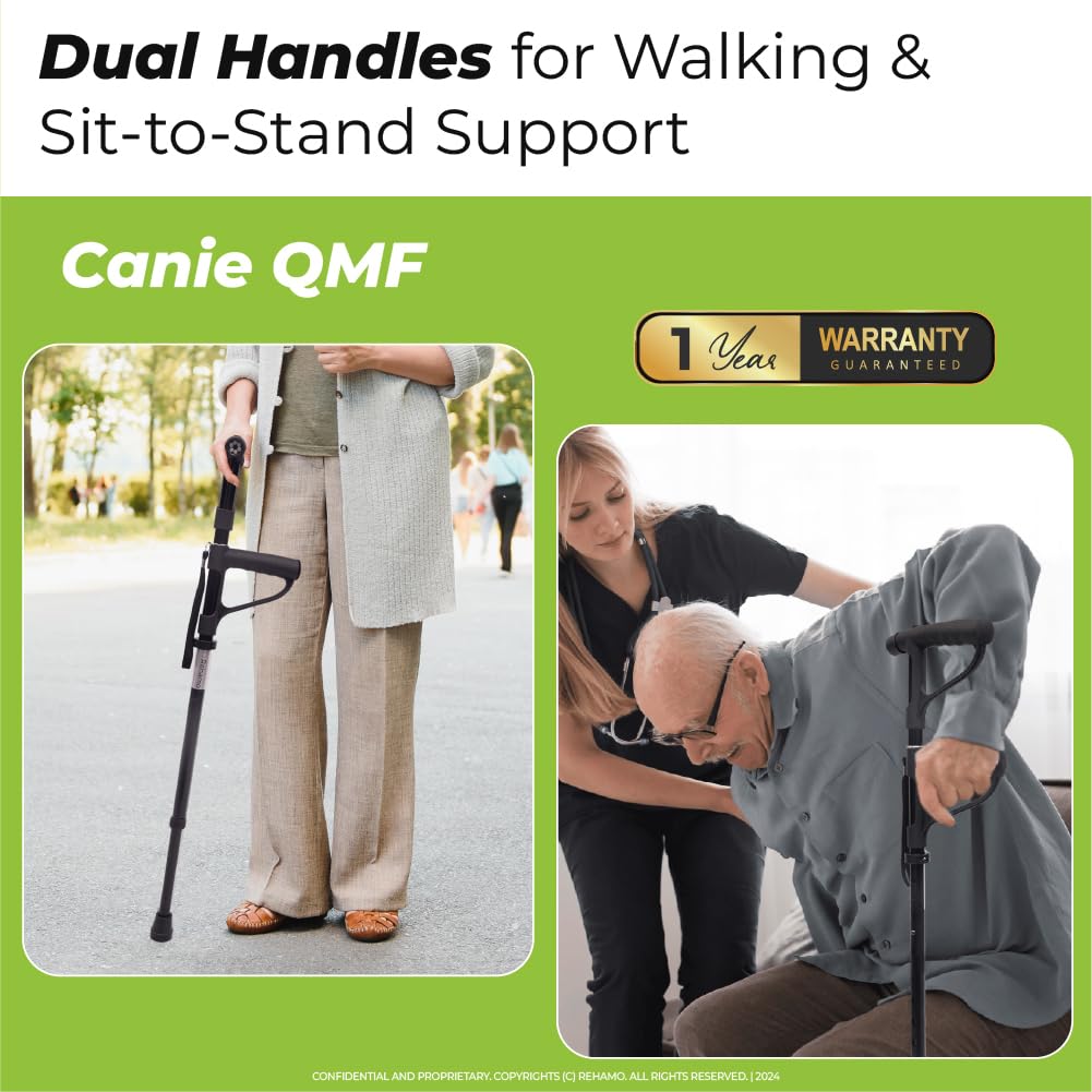 Foldable Walking Stick With LED Light & Non-Slip