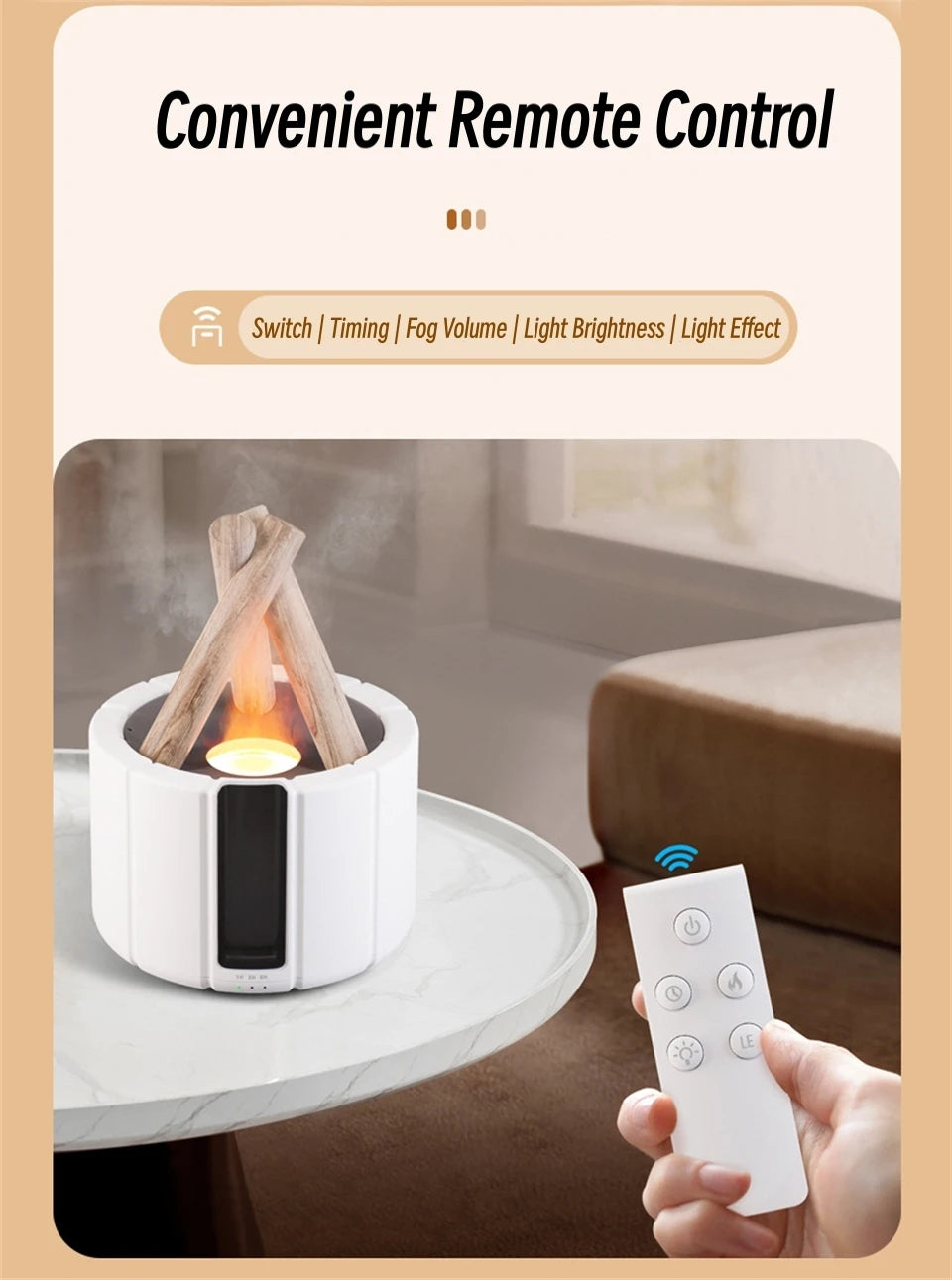 3D Bonfire Aroma Diffuser With Air Purification