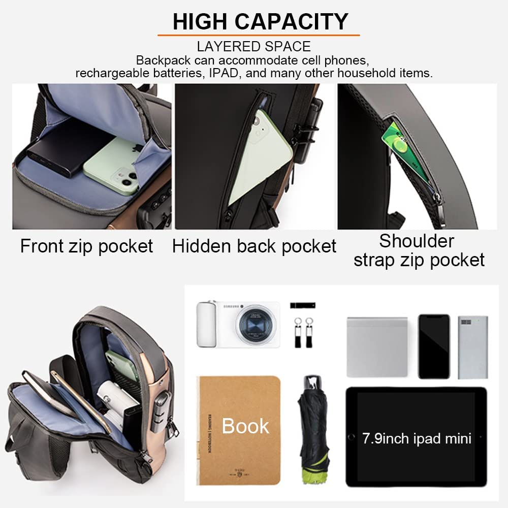 Shoulder Sling Bag With USB Charging Port