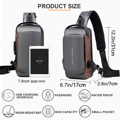 Shoulder Sling Bag With USB Charging Port