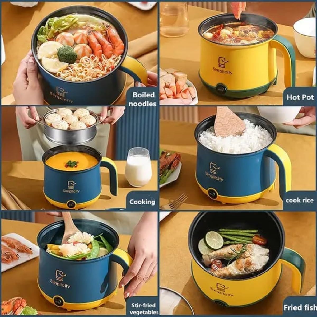 Electric Cooking Pot with Steamer