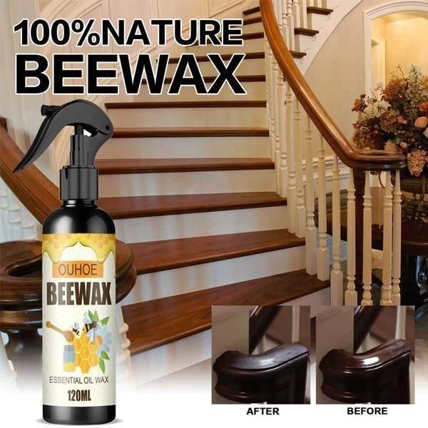 Natural Beeswax Spray, Polish and Cleaner for Wood