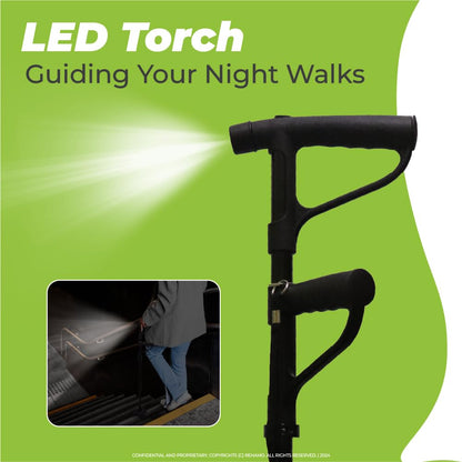 Foldable Walking Stick With LED Light & Non-Slip