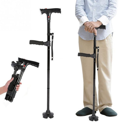 Foldable Walking Stick With LED Light & Non-Slip