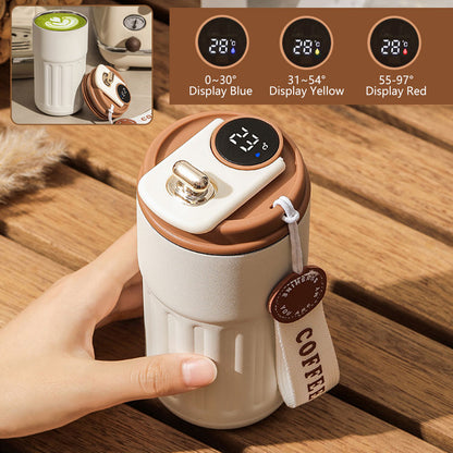 Coffee Thermos with Temperature Display Leak Proof Thermal Mug