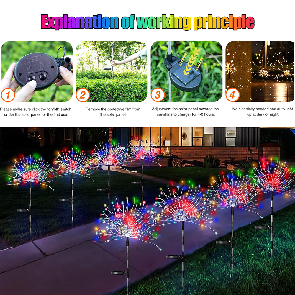 Waterproof Solar Garden Fireworks Lamp (8 lighting mode)