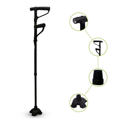 Foldable Walking Stick With LED Light & Non-Slip