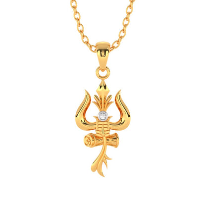 🔱  Gold Plated Shakti Trishool Necklace